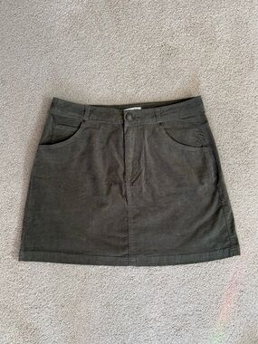 green corduroy suede mini skirt